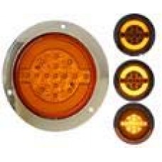 PLAFON REDONDO Bisel Cromado Ojo de Angel Tipo Gel (Alta-Baja) (Luz Led Alta-Estrobo) 12-24v con 15 Leds 4