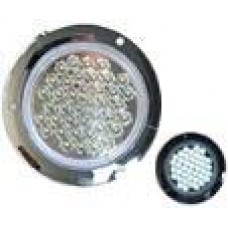 PLAFON REDONDO Bisel Cromado (Luz Led Fija-Estrobo) 12-24V con 40 Leds 5