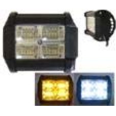 FARO CUADRADO 2 Polos 36w (Luz Led Fija-Estrobo) 12-24v con 12 Leds BLANCO-AMBAR 1