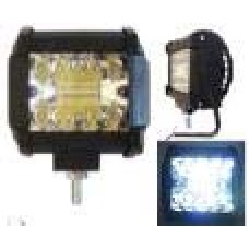 FARO CUADRADO 57w 3 Polos (Luz Led Fija-Estrobo) 12-24v con 20 Leds BLANCO 1