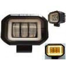 FARO RECTANGULAR Ojo de Angel Tipo Gel (Fija-AMBAR) (Luz Led Fija-Estrobo BLANCO) 30w 12-24v 7.6 x 5.9 cm (2 pzas)