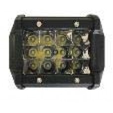 FARO RECTANGULAR 3 Polos (Luz Led Fija-Estrobo BLANCO) 12-24v con 12 Leds 6.3 x 4.54 cm (2 pzas)