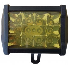 FARO RECTANGULAR (Luz Led Fija Estrobo) 12/24v 12 Leds 5.5 X 7 cm  AMBAR