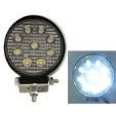 FARO REDONDO 27w 2 Polos (Luz Led Fija-Estrobo BLANCO-AMBAR) 12-24v con 9 Leds 4