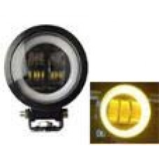 FARO REDONDO Ojo de Angel Tipo Cob (Fijo AMBAR) (Luz Led Fijo-Estrobo BLANCO) 20w 12-24v 2