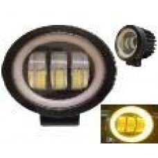 FARO REDONDO Ojo de Angel Tipo Gel (Fija AMBAR) (Luz Led Fija-Estrobo BLANCO) 30w 12-24v 2