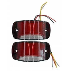 PLAFON RECTANGULAR Sin Bisel (Luz Led Fija-Rojo-Ambar-Estrobo) 12-24v con 21 Leds ROJO/AMBAR 9.48 X 4.9 X 2.5 cm (2 pzas)