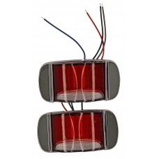 PLAFON RECTANGULAR Bisel Cromado (Luz Led Fija-Rojo-Azul-Estrobo) 12-24v con 21 Leds ROJO/AZUL  9.8 x 4.9 x 2.5 cm (2 pzas)