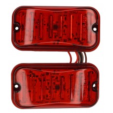 PLAFON RECTANGULAR Sin Bisel (Luz Led Fija-Alta-Baja-Estrobo) 12-24v con 18 Leds ROJO 9.6 cm. X 4.9 cm. X 2 cm. (2 pzas)
