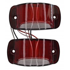 PLAFON RECTANGULAR Sin Bisel (Luz Led Fija-Rojo-Blanca-Estrobo) 12-24v con 21 Leds ROJO/BLANCO 9.48 X 4.9 X 2.5 cm (2 pzas)
