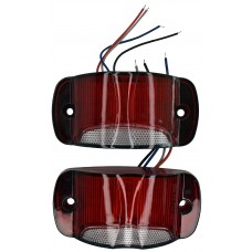 PLAFON RECTANGULAR Sin Bisel (Luz Led Fija-Rojo-Azul-Estrobo) 12-24v con 21 Leds ROJO/AZUL 9.48 X 4.9 X 2.5 cm (2 pzas)
