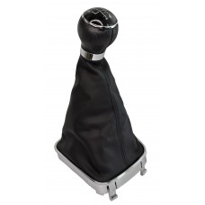 PERILLA PALANCA VELOCIDADES VOLKSWAGEN Jetta-Vento-Bora  STD. 5 VELOCIDADES  Base Cuadrada marco Cromado con FUNDA DE PIEL