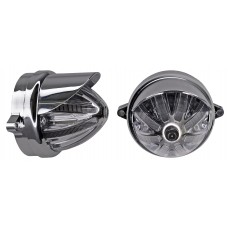 PLAFON REDONDO Punta Zeppelin Laser Gel Base Baja Cromada 12/24v (Luz Alta-Baja- Estrobo) 7.8 x 7.5cm ICE AZUL 