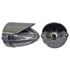 PLAFON PUNTA ZEPPELIN Gel Bisel Cromado Alto 12/24v (Luz Led Alta-Baja-Estrobo) 8.3 x 10.3cm ICE AZUL