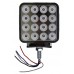 PLAFON DIRECCIONAL CUADRADO 32 Leds 12/24v (Doble Cara Luz Fija-Estrobo) 7.6 x 3.4 cm Tricolor AMBAR/ROJO/MORADO