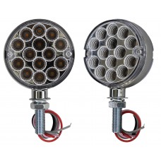 PLAFON DIRECCIONAL REDONDO Mini 28 Leds 12/24v (Doble Cara Luz Fija-Estrobo) 7.6 x 3.4 cm Tricolor AMBAR/ROJO/AZUL ICE 