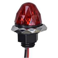 PLAFON REDONDO Punta Diamante Mini 2 Leds 12v (Luz Fija-Estrobo) 3.5 x 5cm ROJO (2 Pzas)