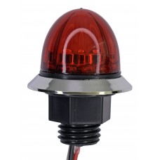 PLAFON REDONDO WATERMELON Mini Tipo Boton 2 Leds 12v (Luz Fija-Estrobo) 3.5 x 5cm ROJO  (2 Pzas)