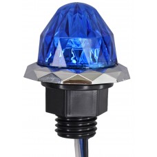 PLAFON REDONDO Punta Diamante Mini 2 Leds 12v (Luz Fija-Estrobo) 3.5 x 5cm AZUL (2 Pzas)