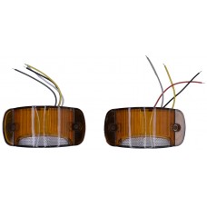 PLAFON RECTANGULAR Sin Bisel (Luz Led Fija-Ambar-Rojo-Estrobo) 12-24v con 21 Leds AMBAR/ROJO 9.48 X 4.9 X 2.5 cm (2 pzas)