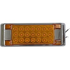 PLAFON RECTANGULAR Con Bisel (Luz Leds Fija-Alta-Baja-Estrobo) 12-24v 21 Leds Ambar 2
