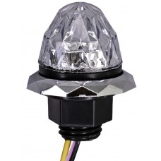 PLAFON REDONDO Punta Diamante Mini 2 Leds 12v (Luz Fija-Estrobo) 3.5 x 5cm AMBAR/ROSA (2 Pzas)