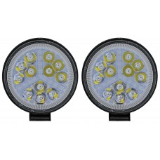 FARO REDONDO Contra Agua (Luz-Fija-Estrobo) 48 watts 12 leds 12/24v 11.5x2 cm AZUL/BLANCO (2 Piezas)