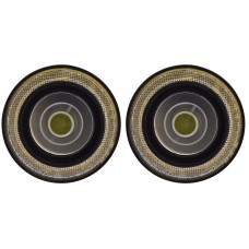 FARO REDONDO Ojo de Angel (Luz Led-Fija) 12v 9cm AMBAR (2 Piezas)