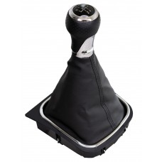 PERILLA PALANCA VELOCIDADES VOLKSWAGEN Jetta-Golf A4 6 Velocidades Mod. 99-04 FUNDA DE PIEL Base Cromada