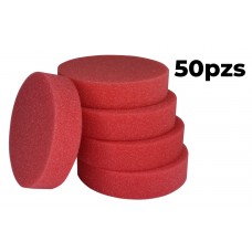 ESPONJA ROJA REDONDA  (50 pzas)