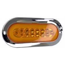 PLAFON OVALADO Bisel Cromado con Visera Ojo de Angel Tipo Gel (Luz Led Fija-Alta-Baja-Estrobo) 12-24v con 14 Leds 2