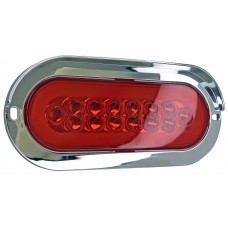 PLAFON OVALADO Bisel Cromado con Visera Ojo de Angel Tipo Gel (Luz Led Fija-Alta-Baja-Estrobo) 12-24v con 14 Leds 2