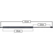 AMORTIGUADOR PARA PUERTA TRASERA DE GAS JEEP Cherokee 84-94/ Wagoneer 84-90 (68.8 kg.=674 nw) * Largo=61 Cilindro=35 Varilla=23 cm 