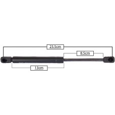 AMORTIGUADOR PARA PUERTA TRASERA DE GAS VOLKSWAGEN Polo Mod. 03-07 * Largo=23.5 Cilindro=13 Varilla=8.5 cm 