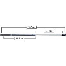 AMORTIGUADOR PARA PUERTA TRASERA DE GAS VOLKSWAGEN Pointer Mod. 96-03 (36.2 kg.=354 nw) * Largo=53.5 Cilindro=28.5 Varilla=21 cm 