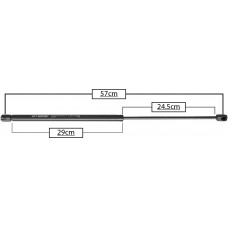 AMORTIGUADOR PARA PUERTA TRASERA DE GAS VOLKSWAGEN Pointer Station Wagon Mod. 98-02 (30.6 kg.=300 nw) * Largo=57.5 Cilindro=29 Varilla=24.5 cm 