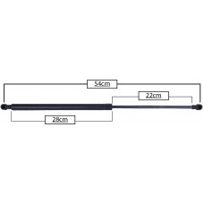 AMORTIGUADOR PARA PUERTA TRASERA DE GAS NISSAN XTrail Mod. 03-07 * Largo=54 Cilindro=28 Varilla=22 cm 