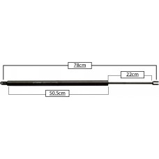AMORTIGUADOR PARA PUERTA TRASERA DE GAS NISSAN Urvan Mod. 97-12 (80.6 kg.=790 nw) * Largo=48 Cilindro=24 Varilla=20 cm 