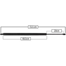 AMORTIGUADOR PARA PUERTA TRASERA DE GAS HONDA Odyssey Mod. 05-10 Largo=72.5 Cilindro=48.5 Varilla=20 cm 