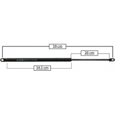 AMORTIGUADOR PARA PUERTA TRASERA DE GAS DODGE Ram Charger Mod. 84-97 (56 kg.=549 nw) * Largo=59 Cilindro=34.5 Varilla=20 cm 
