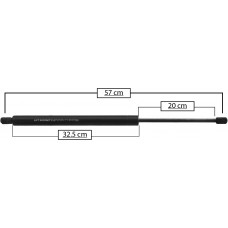 AMORTIGUADOR PARA PUERTA TRASERA DE GAS FORD Explorer 91-03 Mountaineer 96-01 (73.9 kg.=724 nw) * Largo=57 Cilindro=32.5 Varilla=20 cm 