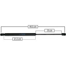 AMORTIGUADOR PARA PUERTA TRASERA DE GAS FORD KA Mod. 01-08 HYUNDAI i10 * Largo=44.5 Cilindro=21.5 Varilla=19 cm 