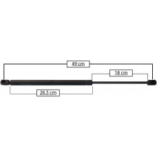 AMORTIGUADOR PARA PUERTA TRASERA DE GAS DODGE Caliber Mod. 07-11 Largo=49 Cilindro=26.5 Varilla=18 cm 