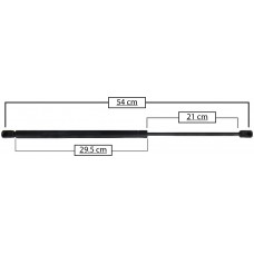 AMORTIGUADOR PARA PUERTA TRASERA DE GAS CHEVROLET Zafira Mod. 99-05 Largo=54 Cilindro=29.5 Varilla=21 cm 