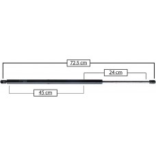 AMORTIGUADOR PARA PUERTA TRASERA DE GAS CHEVROLET Venture 97-05 /Silhouette 97-04/ Uplander (83 kg.=813 nw) * Largo=72.5 Cilindro=45 Varilla=24 cm 