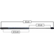 AMORTIGUADOR PARA PUERTA TRASERA DE GAS CHEVROLET Chevy 2 ptas Mod. 93-00 (32.6 kg.=319 nw) * Largo=55 Cilindro=27.5 Varilla=23 cm 