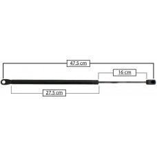 AMORTIGUADOR PARA VIDRIO TRASERO DE GAS NISSAN Pathfinder Mod.96-98 Largo=47.5 Cilindro=27.5 Varilla=16 cm 