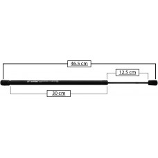 AMORTIGUADOR PARA VIDRIO TRASERO DE GAS FORD Expedition Mod. 02-06 * Largo=46.5 Cilindro=30 Varilla=12.5 cm 