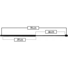 AMORTIGUADOR PARA COFRE DE GAS VOLKSWAGEN Bora-Jetta A4 (25.5 kg.=250 nw) * Largo=73 Cilindro=37 Varilla=32 cm 