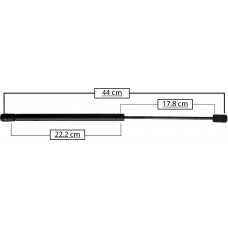 AMORTIGUADOR PARA COFRE DE GAS JEEP Liberty Mod. 02-07 * Largo=44 Cilindro=22.2 Varilla=17.8 cm 